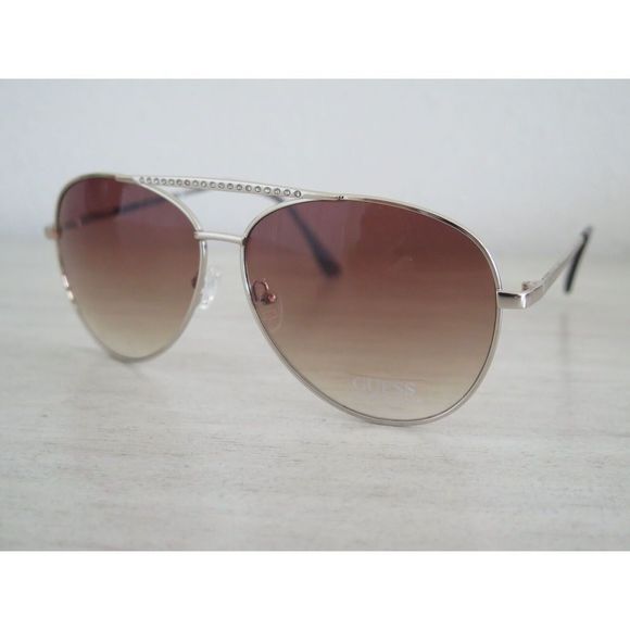 GUESS GF0399 Women's Gold/Gradient Brown Aviator Fashion Sunglasses - Picture 7 of 9